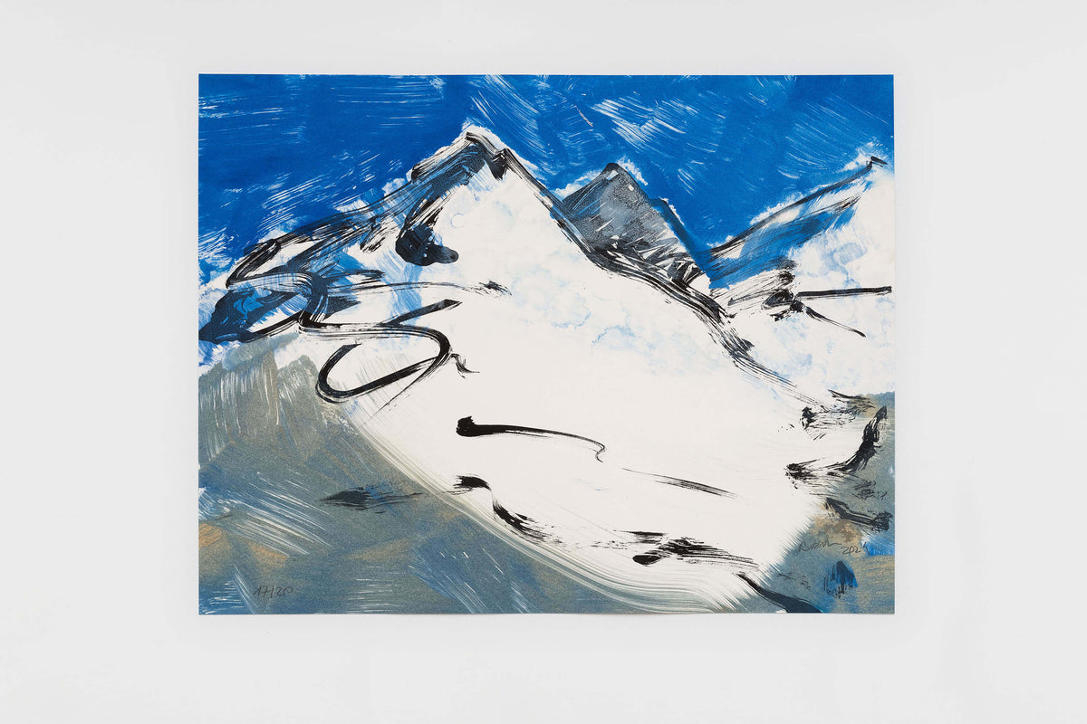 Herbert Brandl Untitled (Serie 1 ) Nr 17 2024 Monotype on Lithography ; 48 x 62 cm (unframed) Series of 20 unique works originals signed and numbered limited edition print