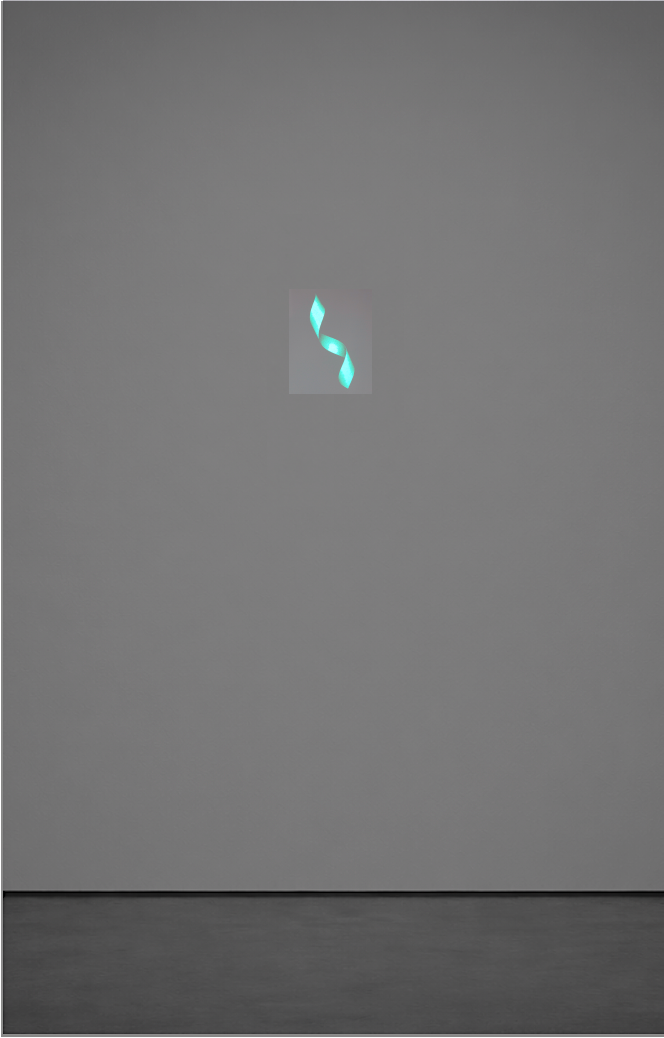 An installation shot of the limited edition by Sofie Thorsen. It is taken in the dark and therefore the glow-in-the-dark color is visible.