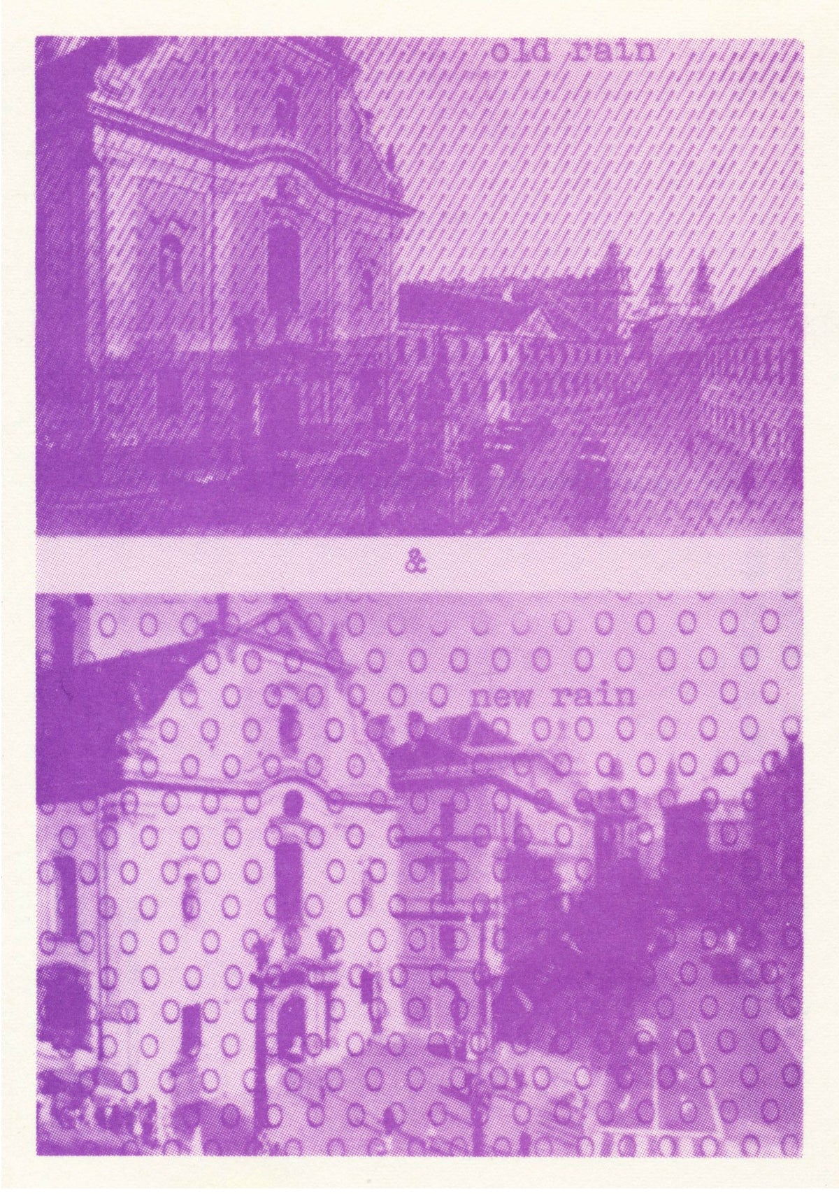 1 postcard of Endre Tót
One Dozen Rain Postcards
1973
12 postcards and credits-page in stamped envelope
11,5 x 16 cm (envelop), 10,5 x 15 cm (postcards)
Published by Albrecht D. / Reflection Press, Stuttgart
not numbered, not signed mailart