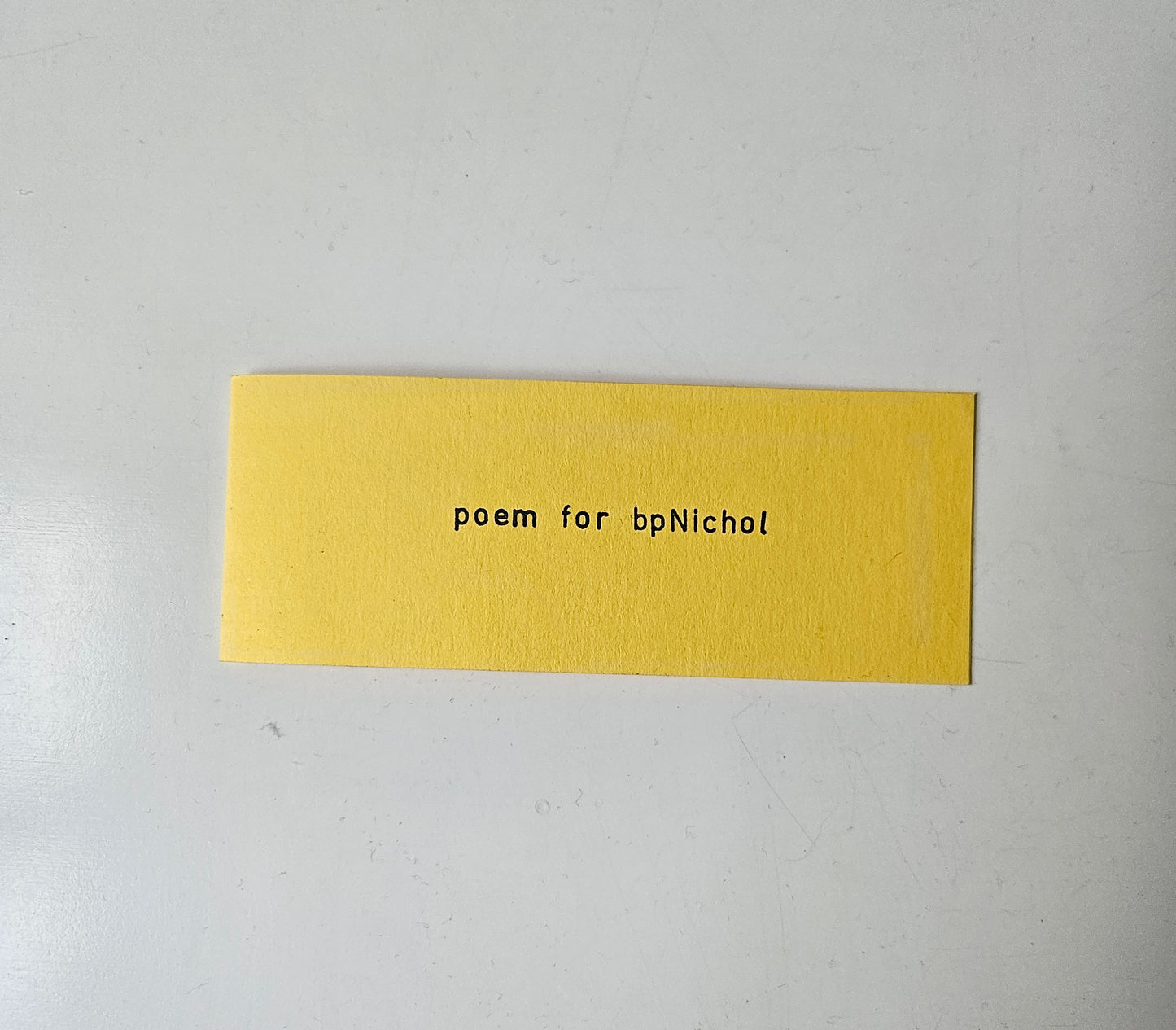  Jiří Valoch  -  Poem for bpNichol