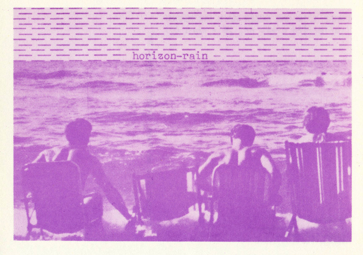 3 postcard of Endre Tót
One Dozen Rain Postcards
1973
12 postcards and credits-page in stamped envelope
11,5 x 16 cm (envelop), 10,5 x 15 cm (postcards)
Published by Albrecht D. / Reflection Press, Stuttgart
not numbered, not signed mailart
