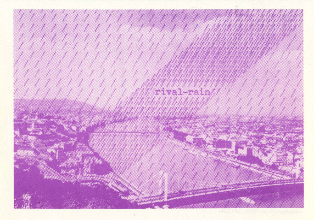5 postcard of Endre Tót
One Dozen Rain Postcards
1973
12 postcards and credits-page in stamped envelope
11,5 x 16 cm (envelop), 10,5 x 15 cm (postcards)
Published by Albrecht D. / Reflection Press, Stuttgart
not numbered, not signed mailart