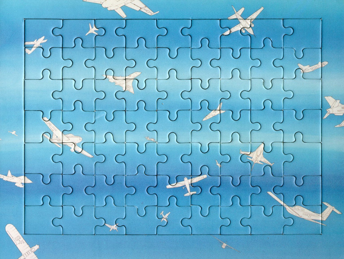 Cieli ad alta quota by Alighiero e Boetti, Set of six puzzles