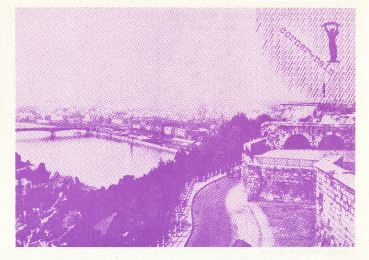 9 postcard of Endre Tót
One Dozen Rain Postcards
1973
12 postcards and credits-page in stamped envelope
11,5 x 16 cm (envelop), 10,5 x 15 cm (postcards)
Published by Albrecht D. / Reflection Press, Stuttgart
not numbered, not signed mailart