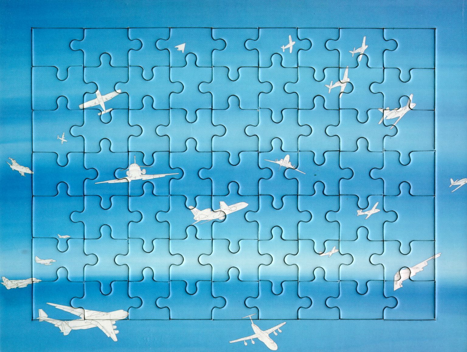 Cieli ad alta quota by Alighiero e Boetti, Set of six puzzles