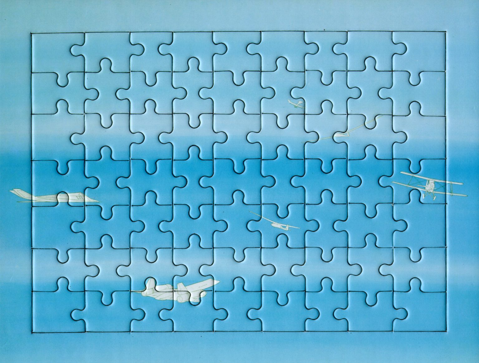 Cieli ad alta quota by Alighiero e Boetti, Set of six puzzles