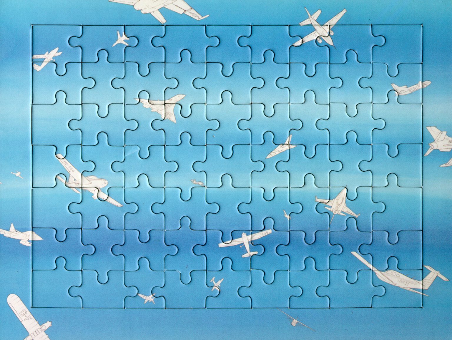 Cieli ad alta quota by Alighiero e Boetti, Set of six puzzles