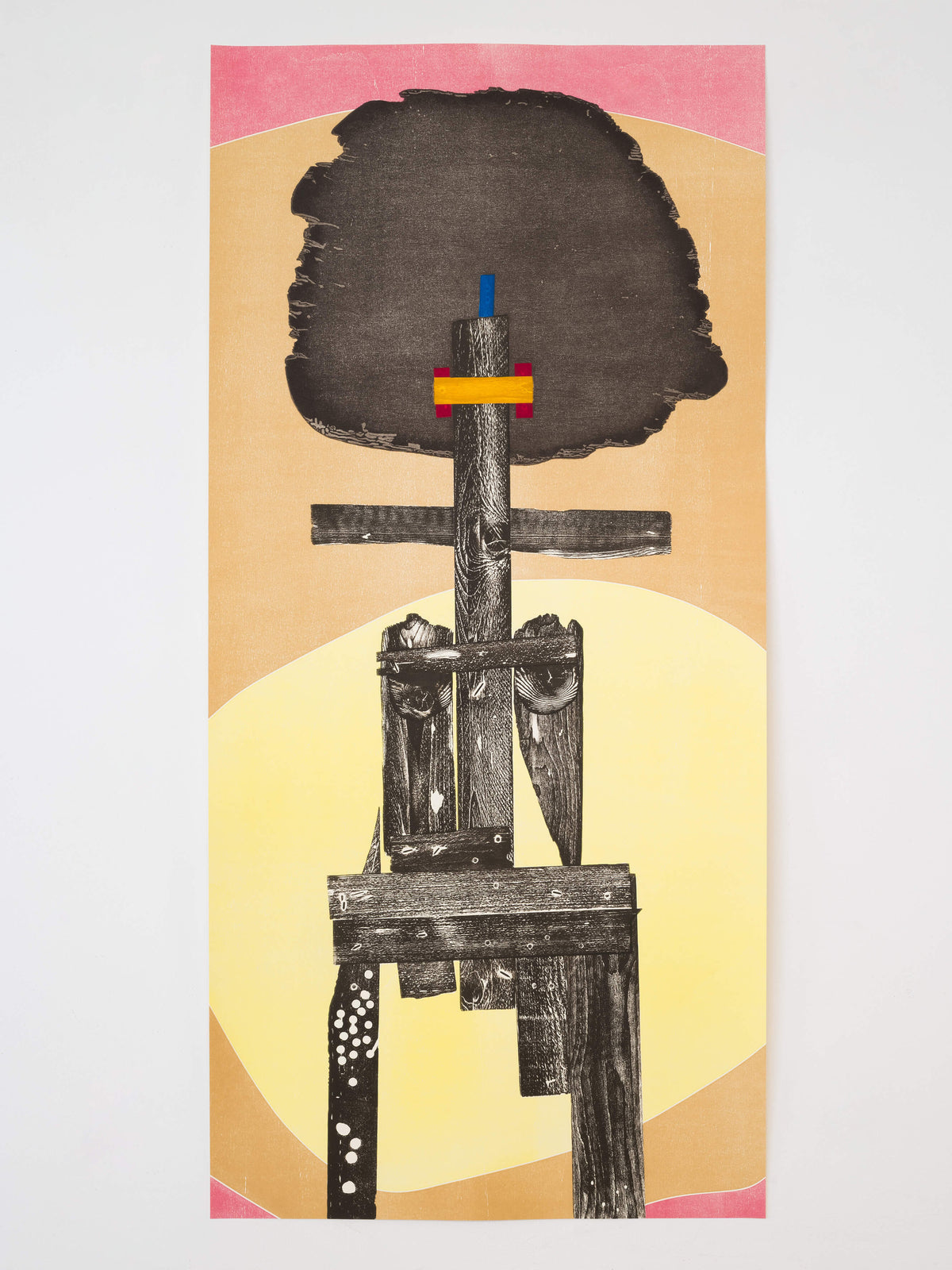 El Anatsui XOHANAMI – Female, 2026
Woodcut print on Hahnemühle paper, Limited edition, signed and numbered, version 3, yellow orange brackground