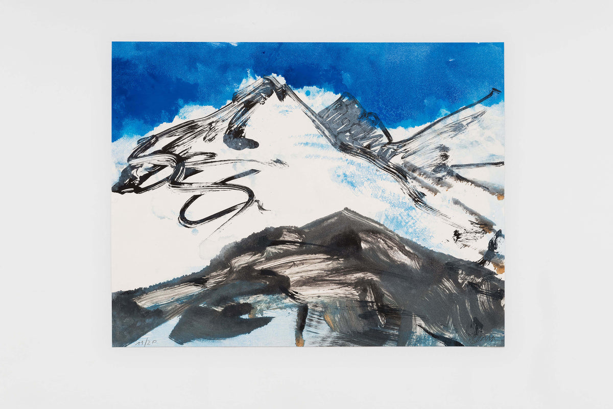 Herbert Brandl Untitled (Serie 1 ) Nr 11 2024 Monotype on Lithography ; 48 x 62 cm (unframed) Series of 20 unique works originals signed and numbered limited edition print 