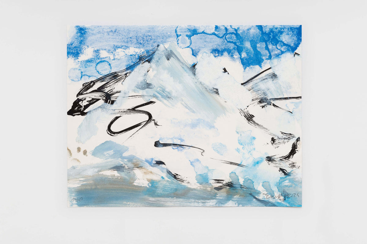 Herbert Brandl Untitled (Serie 1 ) Nr 14  2024 Monotype on Lithography&; 48 x 62 cm (unframed) Series of 20 unique works originals signed and numbered limited edition print 