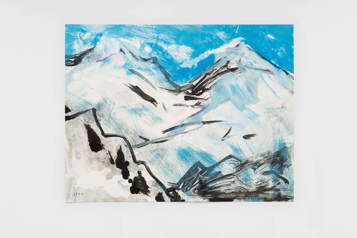 Herbert Brandl Untitled (Serie 2) Nr 1 2024 Monotype on Lithography
 48 x 62 cm (unframed) Series of 20 unique works; all signed and numbered from 1/20 to 20/20 limited edition original print