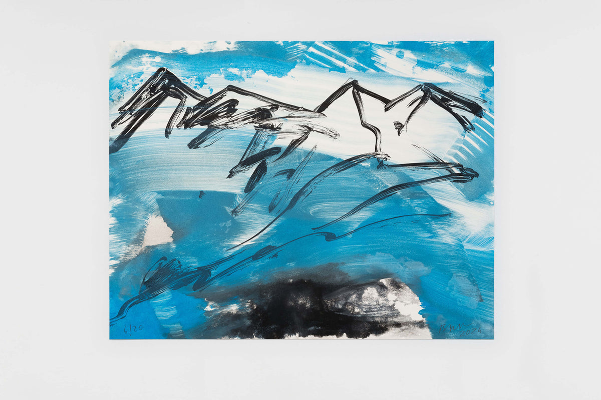 Herbert Brandl Untitled (Serie 3) Nr 6 2024 Monotype on Lithography
 48 x 62 cm (unframed) Series of 20 unique works; all signed and numbered from 1/20 to 20/20 limited edition original print