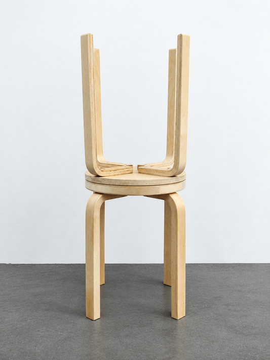 Jonathan Monk
Did You Shit on My Stool?
2026
Alvar Aalto's stool E60 for Artek and IKEA's FROSTA on top of the other
89 x 42 x 42 cm
Ed 8
with signed and numbered certificate