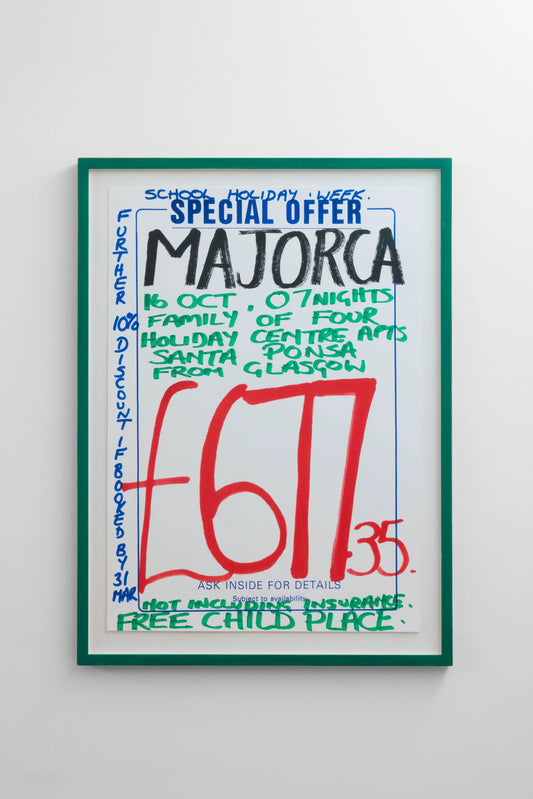 Jonathan Monk
Holiday Print
2026
10 colour screen print on Somerset radiant white 410gsm paper, unframed
61.25 x 43 cm
Ed 35
Signed numbered and dated on the back