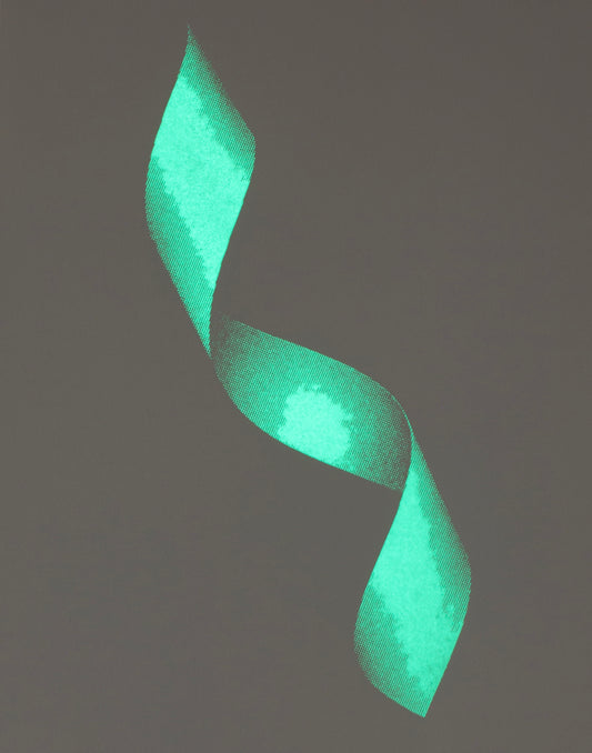 A glow-in-the-dark limited edition by Sofie Thorsen, which shows a spiral. In the dark it glows yellow-greenish. 